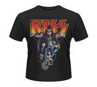 Kiss Neon Band Rock Heavy Metal Gene Simmons Licensed T-Shirt Men