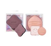 Kiss New York 2 Pcs Fingerblend Cloud Makeup Sponge Set With Vented Case, Blender Sponge Powder Puff, Wet & Dry Multi Use for Liquid & Cream Foundation, Latex-Free, Soft & Lightweight Teardrop Shape
