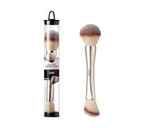 KISS NEW YORK Professional Dual Ended Powder Brush, All Over Face Application, Easy Sculped Look with Angled Powder Brush for Blush, Setting Powder, Contour