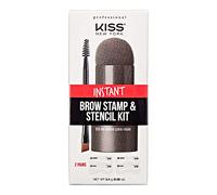 Kiss New York Professional Instant Eyebrow Stamp and Stencil Set Powder Stamp Eyebrow Shaping Kit (Dark Brown)