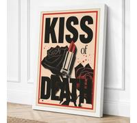 Kiss of Death Vintage Canvas Wall Art Print 24x16 Inch (61 x 41 cm)