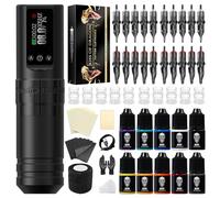 Kiss of Dragon Wireless Tattoo Machine kit Powerful Motor Pen 3.5mm Stroke Gun1600mAh Cordless Power Supply for Artists and Beginner