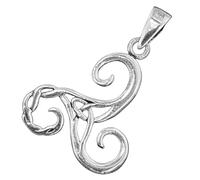 Kiss of Leather Dainty Triskele Pendant 925 Sterling Silver No. 161, Silver