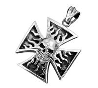Kiss of Leather EK Cross Pendant 925 Sterling Silver No. 174