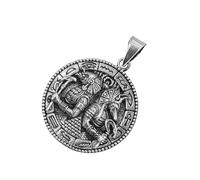 Kiss of Leather Horus and Anubis Pendant 925 Sterling Silver No. 410, Sterling Silver