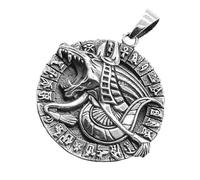Kiss of Leather Pendant Anubis of 925 sterling silver Si. 468
