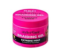 Red by Kiss Braiding Gel Extreme Hold Styler Fixer for Box Braids & Cornrows, Hydrating, Conditioning, Long-Lasting Frizz Control, 4C Moisturizing, Nourishing High Shine (6 fl. oz.)