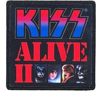Kiss Patch Alive II Album Cover Band Logo Official Black Printed Iron On Einheitsgröße
