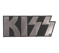 KISS Patch Chrome Band Logo Official Black Woven Iron On 40 x 95mm Accessory Size