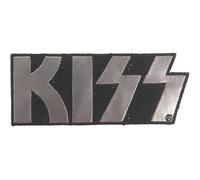 KISS Patch Chrome Band Logo Official Black Woven Iron On 40 x 95mm Accessory Size