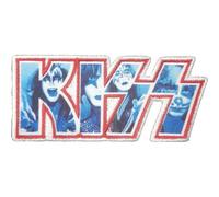 KISS Patch Infill Band Logo Official White Woven Iron On 45 x 95mm Accessory Size