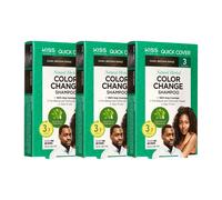 KISS Quick Cover Natural Herbal Color Change Shampoo 3 Pouches 3 PACK Dark Brown
