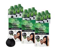 Kiss Quick Cover Natural Herbal Color Change Shampoo 3 Pouches (3 PACK, Natural Black)