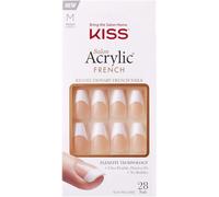 KISS Salon Acrylic French Collection, Je T'aime, Medium Length Square Fake Nail