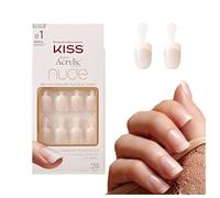 KISS Salon Acrylic French Nude Collection, Breathtaking, Real Short Length Nude Fake Nails, Includes 28 False Nails, Nail Glue, Nail File, and Manicure Stick