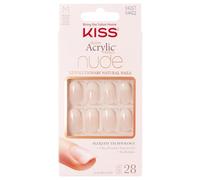 KISS Salon Acrylic French Nude Collection, Graceful, Medium Length Nude Fake Nails, Includes 28 False Nails, Nail Glue, Nail File, and Manicure Stick (Packing May Vary)