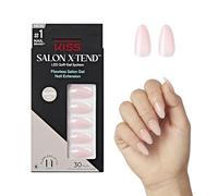 KISS Salon X-tend Glue On Color Nails, Gloria, Light Beige, Medium Size, Almond Shape, 34 Ct.