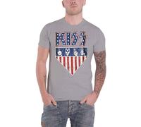 KISS Stars & Stripes T-Shirt in Grey | Size: 2XL Kiss Grey 2XL