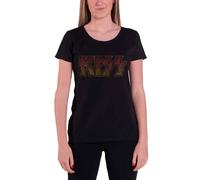 KISS T Shirt Classic Band Logo Vintage new Official Womens Skinny Fit Black
