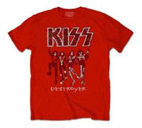 Kiss T Shirt Destroyer Sketch Band Logo new Official Mens Red