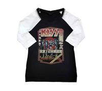Kiss T Shirt Destroyer Tour 1978 new Official Black 3/4 Sleeve Womens Raglan