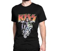 Kiss T Shirt for Men | Mens Band T Shirt | Gifts for Men | L | Official Band Merchandise Black