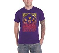 Kiss T Shirt Gradient Group Band Logo Official Mens Purple XL