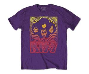 Kiss T Shirt Gradient Group Band Logo Official Mens Purple XXL