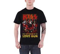 KISS T Shirt Love Gun Glow Band Logo new Official Mens Black