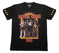 KISS T Shirt Love Gun Stars Band Logo Official Unisex Black L