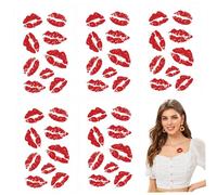 Kiss Tattoos Temporary 5PCS Kiss Tattoos Temporary Lifelike Lipstick Stickers Waterproof & Long Lasting Tattoo for Halloween Christmas