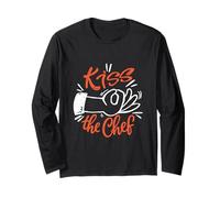 Kiss The Chef Culinary Enthusiast Cook Lover Funny Kitchen Long Sleeve T-Shirt