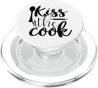 Kiss The Cook Funny Slogan for Cooks PopSockets PopGrip for MagSafe