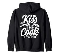 Kiss The Cook If You Dare Funny Chef Kitchen Zip Hoodie