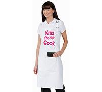 Kiss The Cook - Kitchen Apron for Women, White, One Size