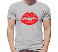 Kiss The Cook - Mens T-Shirt - Ash - Medium