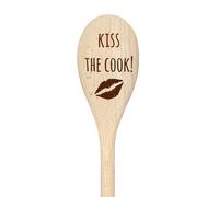 Kiss The Cook Spoon Funny Wooden Spoon 60 SECOND MAKEOVER Beige One Size