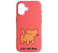 Kiss The Ring Cat X Bottom Butt Back Side Cat Lovers Funny Case for iPhone 16