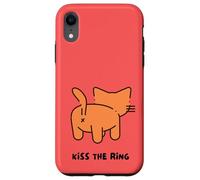 Kiss The Ring Cat X Bottom Butt Back Side Cat Lovers Funny Case for iPhone XR