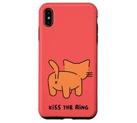 Kiss The Ring Cat X Bottom Butt Back Side Cat Lovers Funny Case for iPhone XS Max