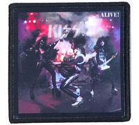 Kiss - Kiss Patch Alive! Album Cover Band Logo Official Black Printed Iron On Taglia unica