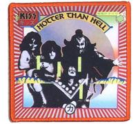 Kiss Patch Blurred Hotter Than Hell Band Logo Official Printed Iron On Taglia unica