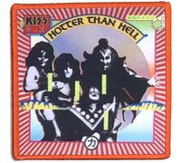 Kiss Patch Blurred Hotter Than Hell Band Logo Official Printed Iron On Taglia unica