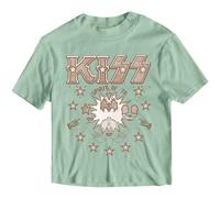 KISS Crop Top T Shirt Spirit of 76 Band Logo new Official Womens Green