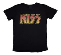 Rockoff Trade Women's Kiss Classic Logo Vintage T-Shirt, Black, 14