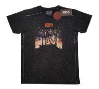 Kiss T Shirt Destroyer Band Logo Official Mens Black Snow Wash L