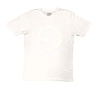 KISS Unisex Hi-Build T-Shirt: Buzzsaw Logo (White-On-White) (Large)