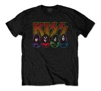 KISS T Shirt Band Logo Faces and Icons new Official Mens Black