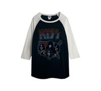 Kiss Unisex Adult Raglan T-ShirtM Black NS8230