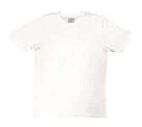 KISS Unisex Hi-Build T-Shirt: Buzzsaw Logo (White-On-White) (X-Large)